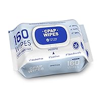 CPAP Mask Wipes, 160 Count Super Jumbo Pack, FSA/HSA Eligible, Extra Large & Moist, Unscented, Lint Free, Alcohol Free, Cleansing-Safe, Cleaning Wipes for Mask, CPAP Machine & Supplies, 1-Pack