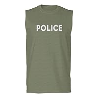 VICES AND VIRTUES Police Officer Costume Support Blue Lives Men's Muscle Tank Sleeveles t Shirt