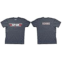 Logo and Maverick/Goose Name Adult Heather Navy T-Shirt