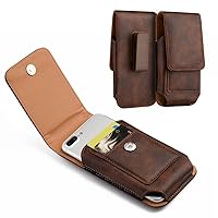 Vertical Matte Brown Phone Holster Pouch with Belt Clip for Google Pixel 7 6 6a, Nokia C200