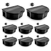 8 Pack - Mouse Bait Stations – Mice, Moles or Small Rodent Traps – Reusable Indoor Rodent Control Bait Box