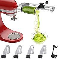 Spiralizer Attachment (5 Blades) Compatible with KitchenAid Stand Mixer, Comes with Peel, Core and Slice, Vegetable Slicer (Not KitchenAid Brand Spiralizer)