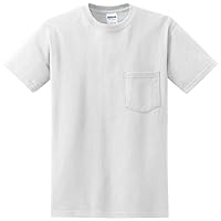 Gildan Men's Short Sleeve Crewneck Pocket T-Shirt, White, X-Large. ( Pack10 )