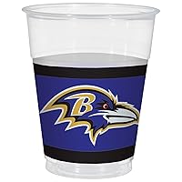 Multicolor Baltimore Ravens Plastic Cups - 16oz, 25 Counts - Durable & Sturdy - Unique Design - Perfect For Colorful Party Decorations & Celebrations