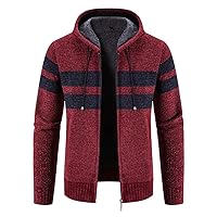 Men's Autumn Winter Sweater Blouse Plus fleece Slim Cardigan Knitted Sweatshirts Patchwork Jacket