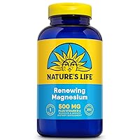 Nature’s Life Renewing Magnesium 500 mg - Magnesium Citrate, Magnesium Malate, Magnesium Oxide Plus Vitamin B-6 - Muscles and Nerves Support - Lab Verified (250 Servings, 250 VegCaps)