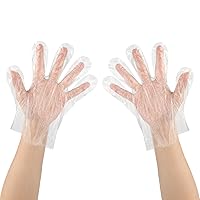 Kinglake Disposable Clear Plastic Gloves, 500 PCS, High Density Polyethylene, One Size Fits Most, Food Handling Gloves, 0.4g/1 Pcs