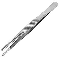 Surgical Tweezers and Dressing Forceps, 5.5 inches long, Serrated, Stainless Steel
