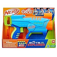 Nerf Elite Jr, Blaster Explorer Easy-Play, Easy to Hold, Load and Shoot, 8 Nerf Elite Darts for Girls and Boys, Ages 6 and Above