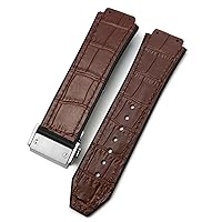 20mm 22mm Cowhide Leather Rubber Watchband 25mm * 19mm Fit for Hublot Watch Strap Calfskin Silicone Bracelets Sport (Color : 61, Size : 20mm)