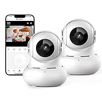 2 Pack Indoor Security Camera 2K, Litokam 360 Pan/Tilt Cameras for Home Security, Indoor Cameras for Baby/Pet/Nanny with Night Vision, 2.4 GHz Smart WiFi Camera, Motion Detection &Two Way Audio
