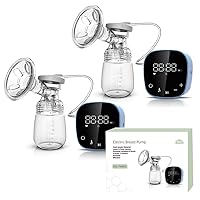 Double Electric Breast Pump with 180ml Feeding Bottle Baby Feeding Essentials Automatic 2Pcs Unilateral Breast Milk Extractor BPA-Free