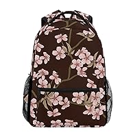 ALAZA Cherry Blossom Flowers Large Backpack Personalized Laptop iPad Tablet Travel School Bag with Multiple Pockets