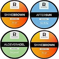 Shine Brown Summer Tanning SET 4IN1: 2 Units of Tanning Cream 7.11 Fl. Oz. (210 ml) + After Sun Cream 6.09 Fl. Oz. (180 ml) + Aloe Vera Gel 6.76 Fl. Oz. (200 ml)