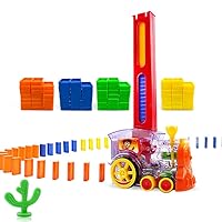 Domino Train, Domino Blocks Set, Building and Stacking Toy Blocks Domino Set for 3-7 Year Old Toys, Boys Girls Creative Gifts for Kids