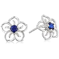 Amazon Essentials Sterling Silver Sky Flower Stud Earrings (previously Amazon Collection)
