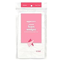 Amazon Basics Cosmetic Rectangular Foam Wedges For Makeup, 32 Count, White