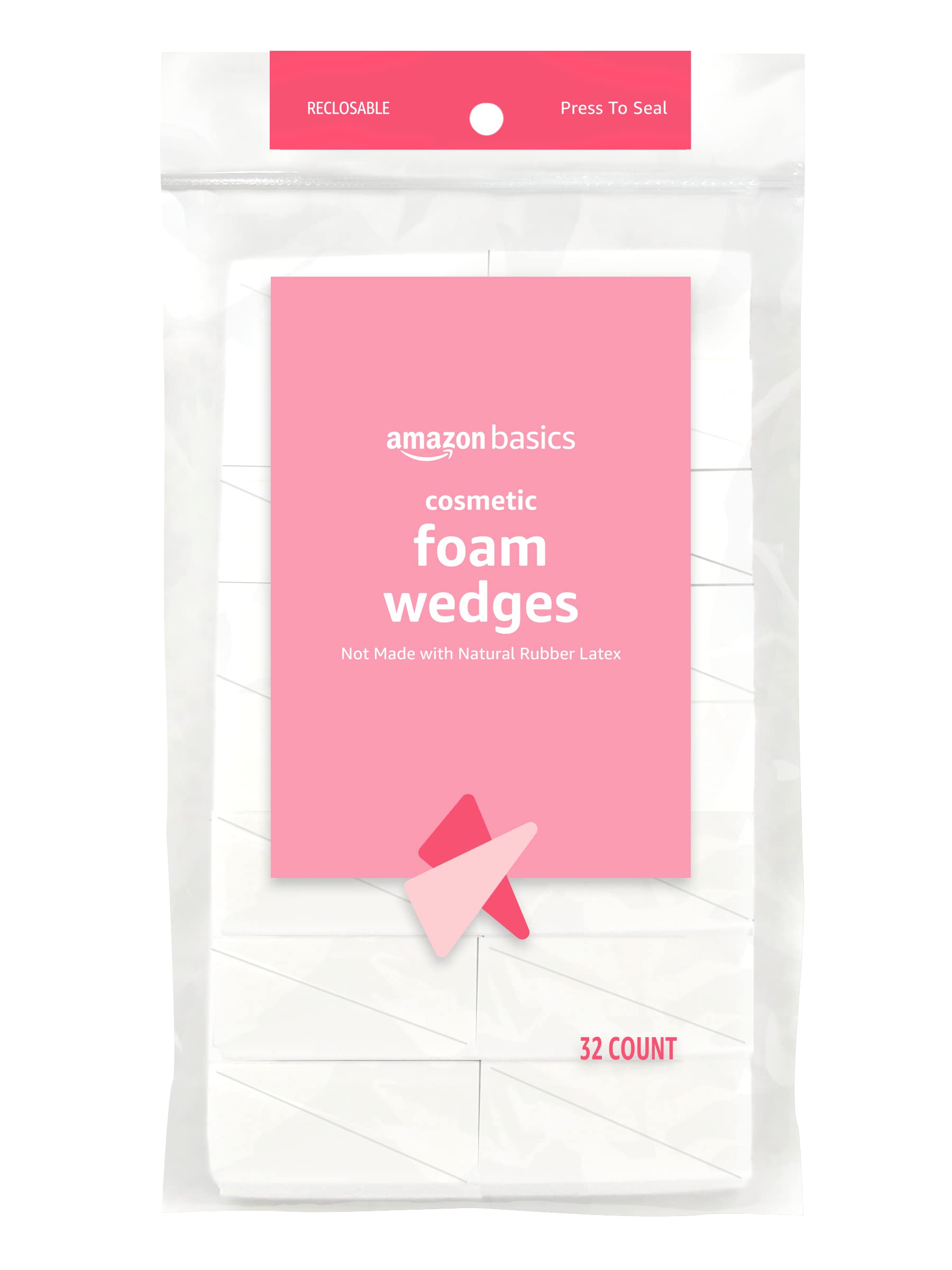 Amazon Basics Cosmetic Foam Wedges, 32 Count