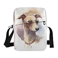 Italian Greyhound Messenger Bag for Women Men Crossbody Shoulder Bag Cell Phone Purse Wallet Over The Shoulder Bag with Adjustable Strap for Travelling Hiking