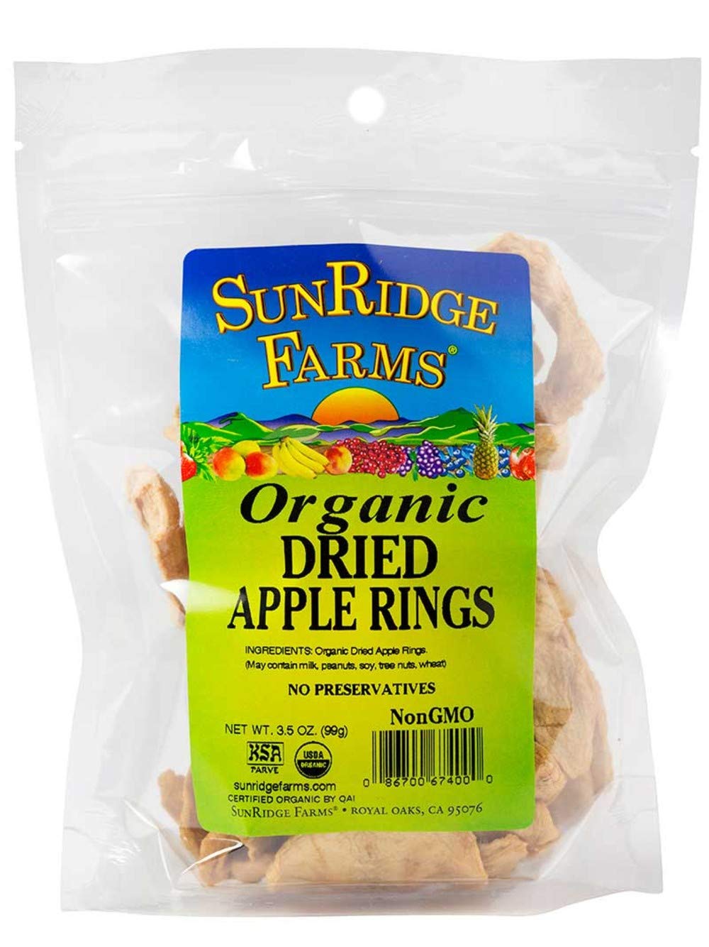 SunRidge Farms Organic Apples, 3.5 Ounce Bag (Pack of 12)