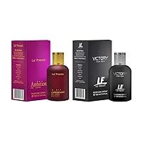 La French Victory & Ambition Perfume Combo for Men & Women | 100ml + 100ml Eau De Parfum | Long Lasting Luxury Fragrance Set | Premium Scent | Perfume Gift Set (Pack of 2)