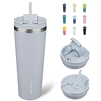 26oz Stainless Steel Insulated Tumbler With lid And Straw Travel Coffee Thermal Tumblers Cup For Women And Men,Modern Blue