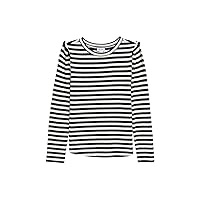 Splendid Girls' Long Sleeve C'est La Vie Shirt, Black Stripe, 12
