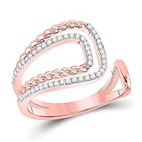 The Diamond Deal 14kt Two-tone Gold Womens Round Diamond Open Rope Fashion Ring 1/5 Cttw