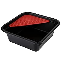 Drain Pan with Filter Drain, 9-Liter Square Drain Pan with Mesh Shelf, for Use with Motor Oils, Transmission Fluids, and Coolants, with Removable Mesh