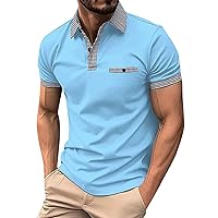 Camisas para Hombres 2024 Summer Fashion Short Sleeve Shirt Fall Exercize Lapel Neck Henley 3 Buttons Polos
