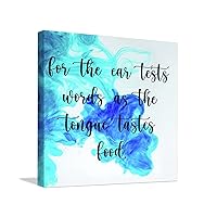 egobena Canvas Prints For The Ear Tests Words As The Tongue Tastes Food Classic Painting On Canvas Canvas Pictures Inspirational Quotes Artwork Decor For Aesthetic Room Bedroom Living Room 12x12 IN