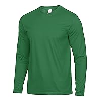 Green Full Sleeve T Shirts Men - Fashion Crewneck Long Sleeve Tee Shirts for Men | [40008032] LGS GreenPlain, S