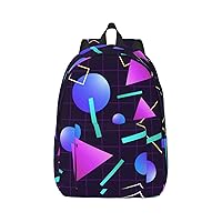 Neon Party Geometric Printed Canvas Backpack Capacity Waterproof Laptop Backpack Travel Bag fog Men Women