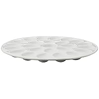 HIC Kitchen Deviled Egg Dish, Fine White Porcelain, 9-Inch