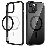 VEGO Case for iPhone 13 / iPhone 14 Case with Built in Magnets, Compatible with MagSafe, Clear Slim Resist Scratches Bumper Drop Protection Transparent Case for iPhone 13/ iPhone 14 6.1 Inch - Black