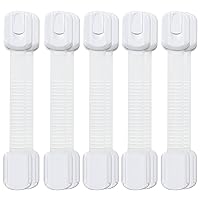 Child Safety Strap Locks (10 Pack) Baby Proofing Cabinet Strap, Adjustable Straps with 3M Adhesive No Drilling, Baby Furniture Proofing, Versatile Safety Locks Are Easy to Install and Handle