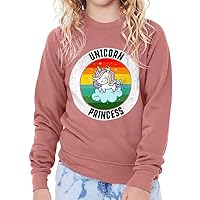 Unicorn Princess Kids' Raglan Sweatshirt - Print Sponge Fleece Sweatshirt - Colorful Sweatshirt