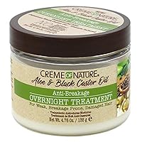 Creme of Nature, Anti-Breakage Overnight Treatment, With Aloe Vera Juice, Jamaican Black Castor Oil, 4.76 Oz