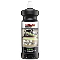 SONAX Profiline Leather Care, Conditioner, Professional Do it Yourself (DIY) Safe on Perforated Seats and Heated Seats, 1 Liter (33.8 fl. oz.), White