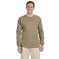 Heavy Cotton Long-Sleeve T-Shirt, Khaki, Medium