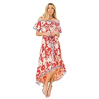 Halter Bohemian Floral Maxi Dress - Tropical Print Ethnic Print Keyhole Sundress