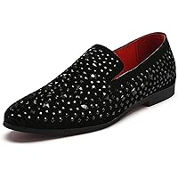 Men's Glitter Loafers Slip on Leather Wedding Party Dress Penny Smoking Sparkly Shoes