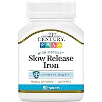 Slow Release Iron Tablets, 60 Count PACK OF 2 - Packaging May Vary