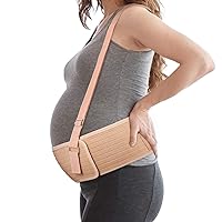 CUSMA Maternity Belt with Shoulder Straps - Breathable Pregnancy Support Belt for Hip,Pelvic,Lumbar And Lower Back Pain Relief,Beige