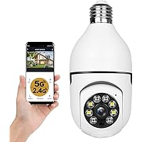 Wireless WiFi Light Bulb 1080P Security Cameras Wireless Outdoor, 360 Degree Indoor Light Socket Security Cameras for Home Security with 2-Way Audio, Smart Motion Detection (1PC)