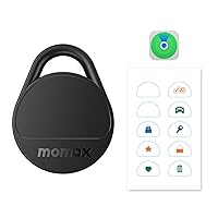 Momax Tracker Electronics Key Finder Luggage Tracker Smart Tag for Key, Backpack, Wallet, Pets Works with Apple Find My (iOS Only) and Global Search Range Include DIY Personalized Stickers