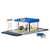 Matchbox Action Drivers Auto Shop Playset with 1 Chevy Silverado, Moving Parts & Figures, Toy for Kids 3 Years Old & Up
