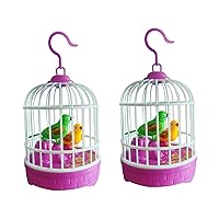 BESTOYARD 2 Pcs Luminous Simulation Birdcage Children Toys Kids Playset Smart Birdcage Toy Battery Operated Bird Toy Toys for Kids Kid Toy Simulated Bird Cage Parrot Toys Funny Birdcage Led