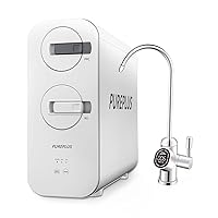 PUREPLUS Reverse Osmosis Water Filtration System - Tankless 600 GPD High Output RO Filter, 1.5:1 Pure to Drain, Smart Faucet, USA Tech Support, NSF/ANSI 58 Certified,RO Filter System Under Sink