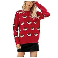 Ugly Christmas Sweaters for Women Cute Santa Hat Funny Wintertime Holiday Parties Knitted Pullover Jumper Tops